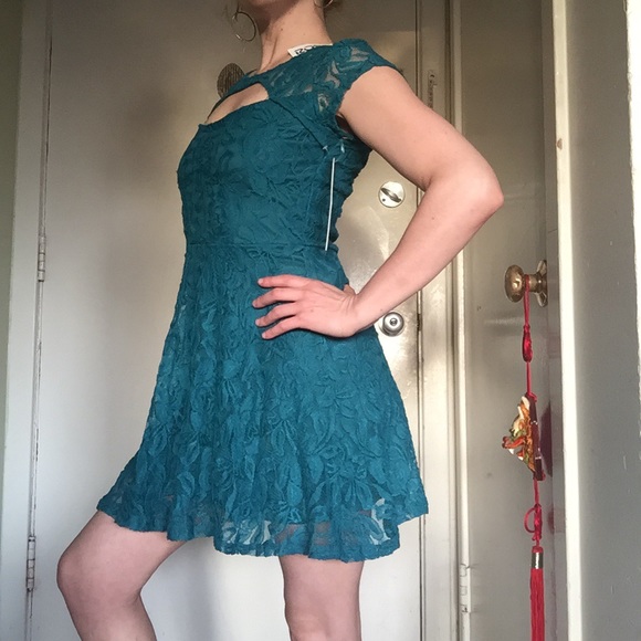 Mermaid Lace Comfy Stretchy Fit & Flare Dress SNWT - Picture 5 of 7